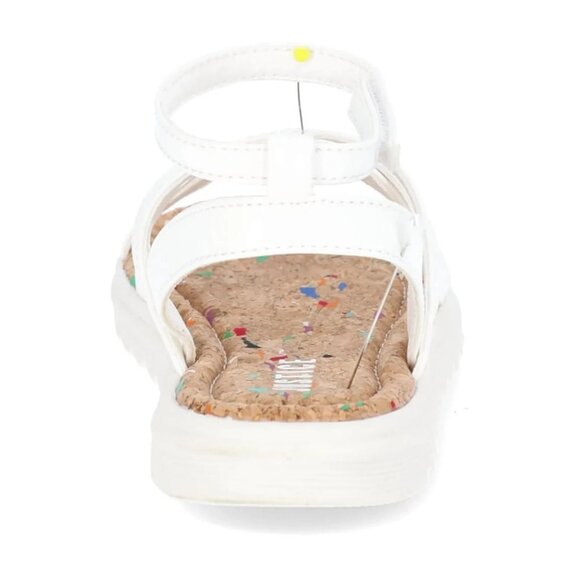 Justice Little Girl & Big Girl Strappy Sandal, Size 3, Open Toe, White, Medium - Picture 3 of 5